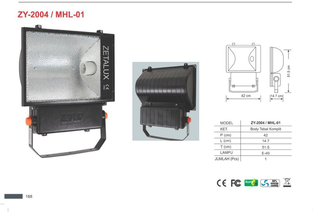 Lampu Sorot 250 - 400 Watt Merk Zetalux